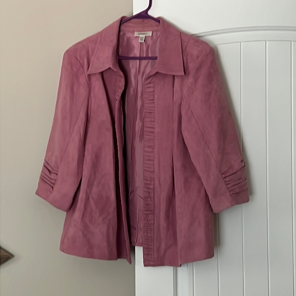 Dressbarn 3/4 Sleeve Suede Blazer